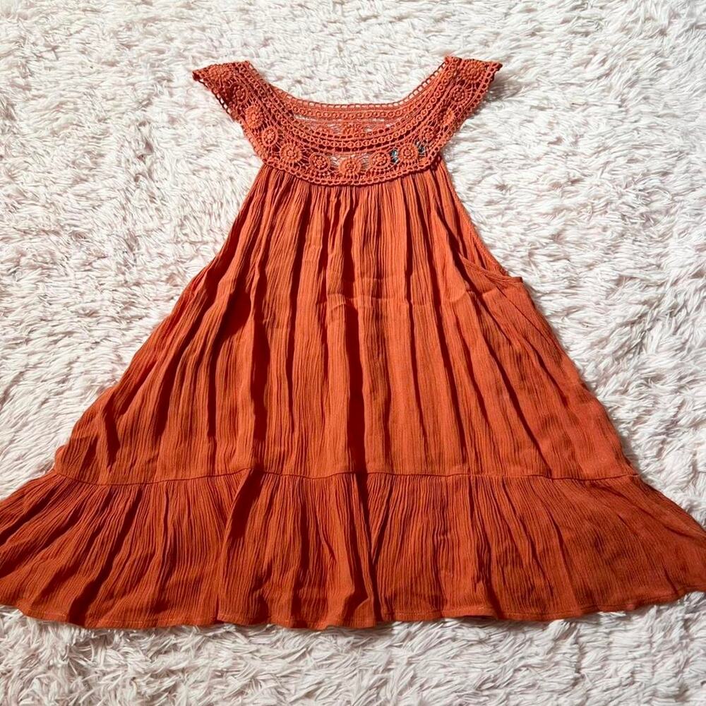 Boho Cottage Core Hippie Lace Ruffle Flowing‎ Earthy Lagenlook Women’s M Top
